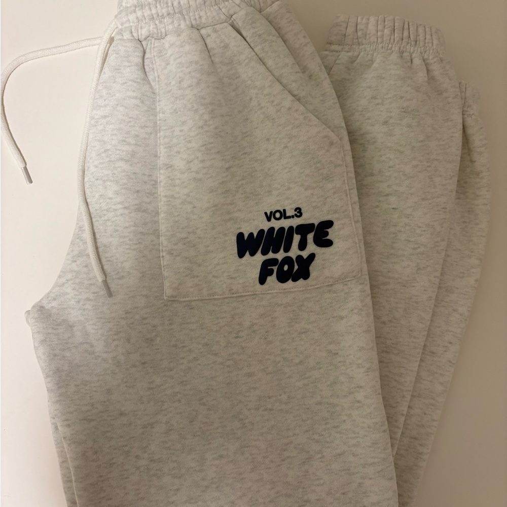 White Fox Boutique Gray Track Pants Soft Cotton sweatpants